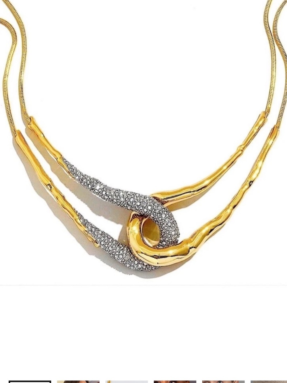 ALEXIS BITTAR • Bold Solanales Gold Crystal Interlock Necklace